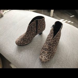 Leopard print booties. Worn only a few times. Non smoking home. Size 6.5
